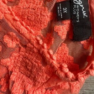 Coral Lace dress- Women's Plus 3X